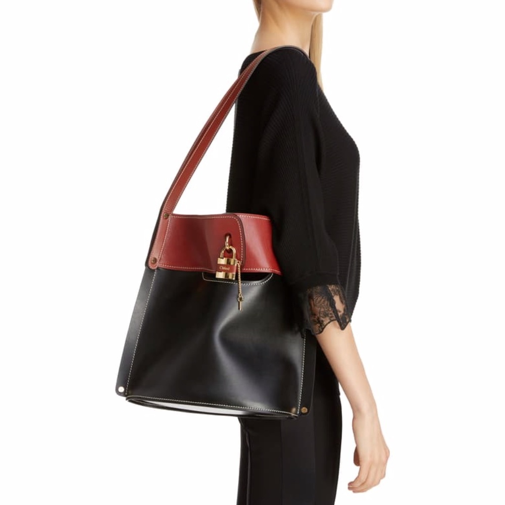 Chloé Aby Bicolor Leather Bucket Bag - Picture 5 of 12